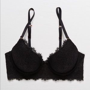 Eyelash Lace Plunge Push Up Bra